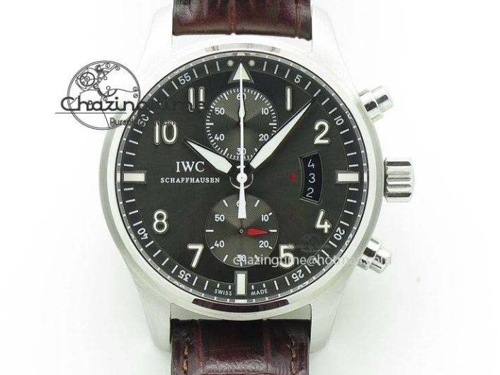 MIROTIME 0310 SmartChoice Mark XVIII IW327006 Titanium M+F 1:1 Best Edition Black Dial on Brown Leather Strap A 7145